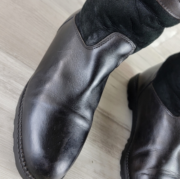 Vintage Blondo Suede, Leather Black, Dark Brown Mid Calf Boots Women's 8B - Picture 4 of 16